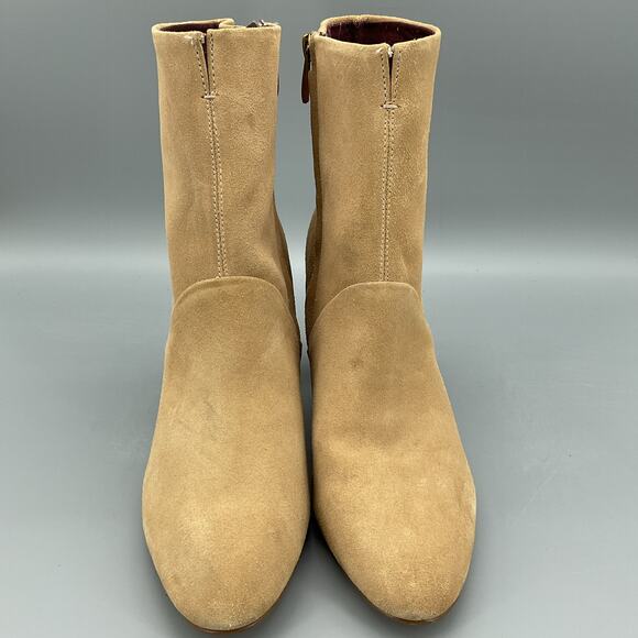 Franco Sarto Women’s Pia Leather Zipper Ankle Boots Tan Size 9M - Picture 3 of 11